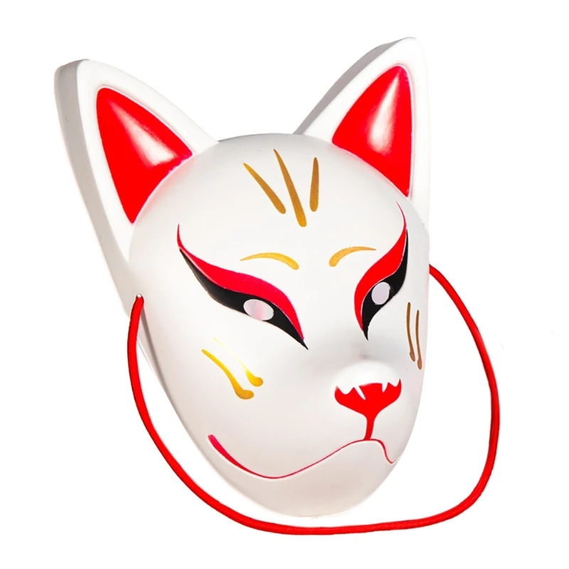 Маска лисы Кицунэ для Хэллоуина маскарада косплея маска Кабуки кошки DXAA