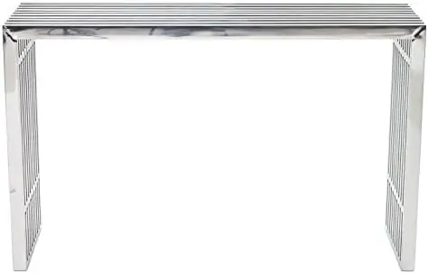 

Contemporary Modern Stainless Steel Console Table, Silver