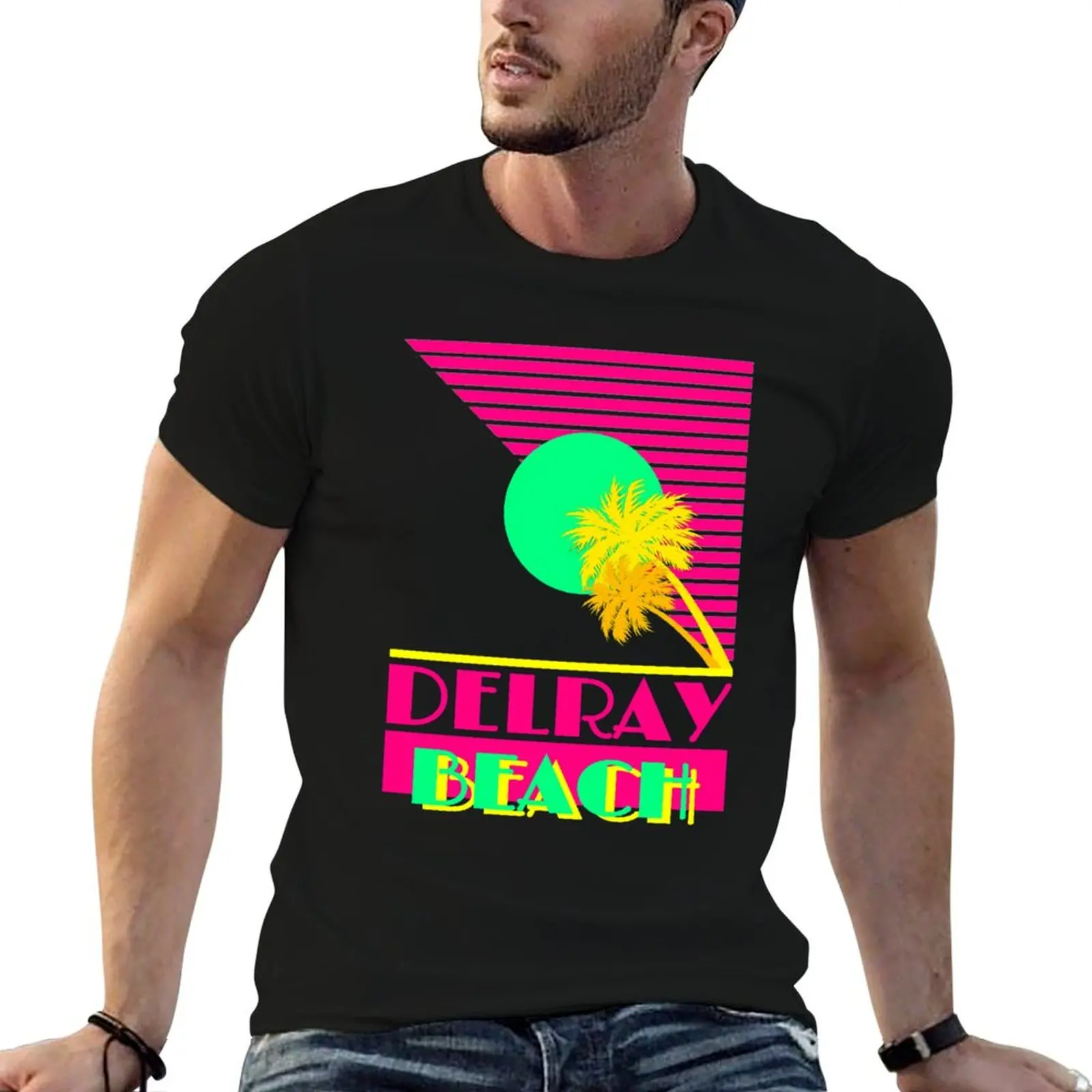 Футболка Delray Beach в стиле ретро 80-х годов эстетическая одежда футболка с рисунком