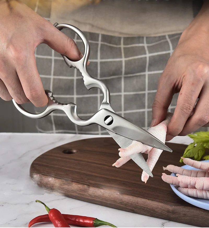 Multifunctional Kitchen Scissors Stainless Steel Household Scissors Nuts Chicken Bone Scissors Vegetables Detachable Scissors