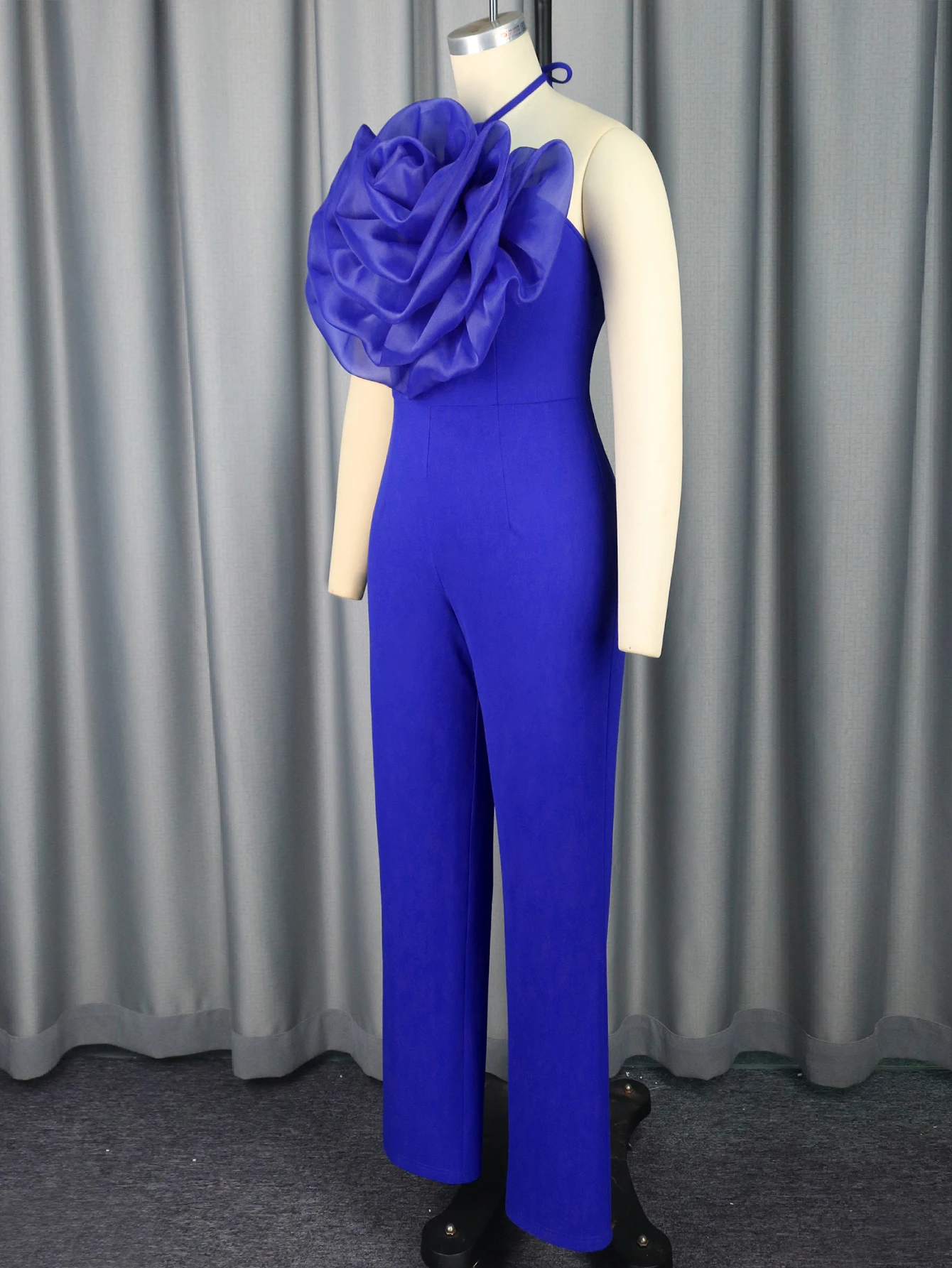 Женский комбинезон с лямкой на шее AOMEI сексуальный фатиновый открытой спиной и