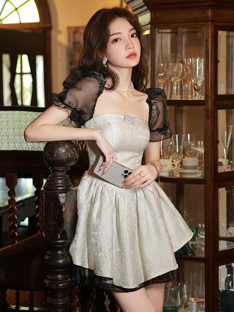 

Женское вечернее платье, платье знаменитости, женское роскошное платье знаменитости, маленькие люди могут носить французский короткий сти...