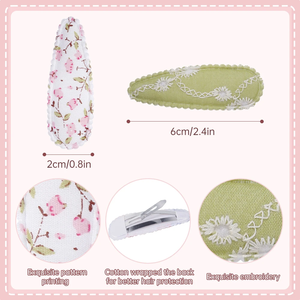 40 шт. детские заколки для волос с цветочным принтом