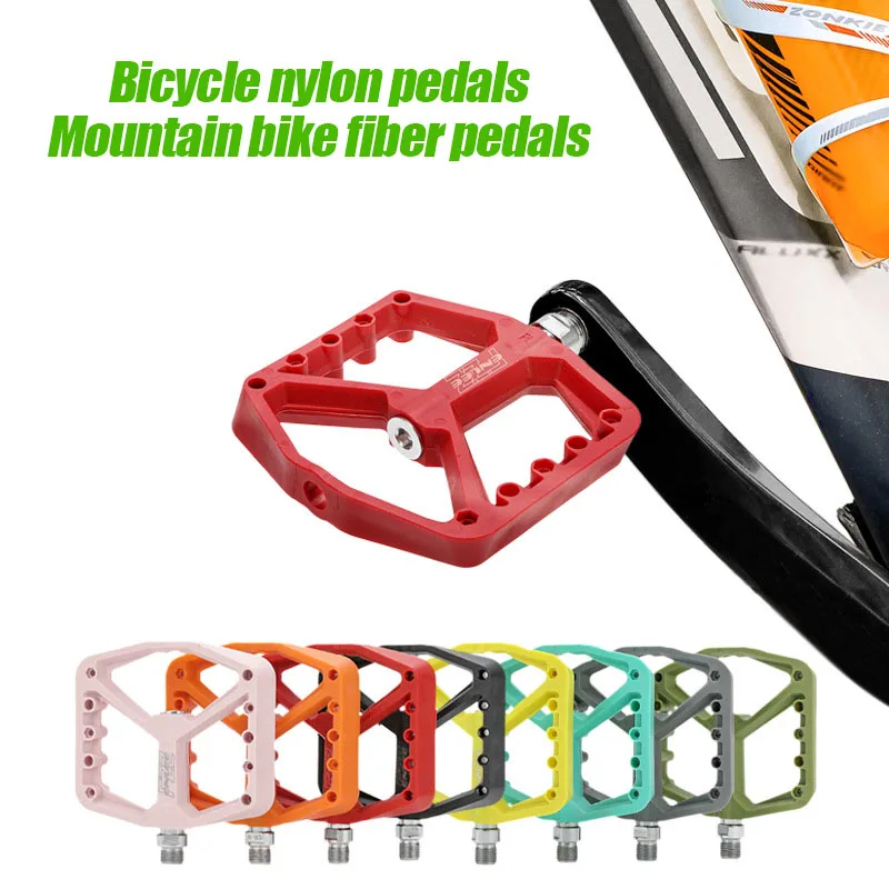 

Mountain Bike Bicycle Pedal Nylon Fiber Chrome Molybdenum Steel Bearing Widened Pedals Bike Accessories Anti-Skid Spikes