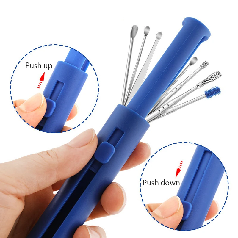 

6/7 шт./компл. ухочистка из нержавеющей стали, ухочистка, ложка, уход, инструмент для чистки ушей