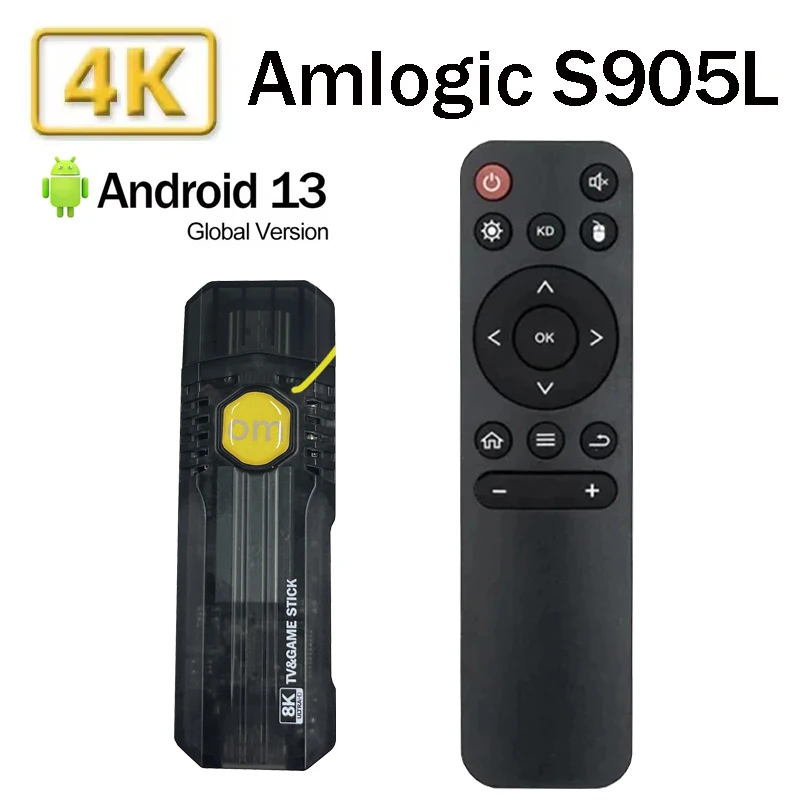 Фото Q96 OM Stick Android 13 Amlogic S905 Smart TV Stick PK MX10 F3 HDR10 HD 4K WiFi 4G Медиаплеер iptv №1