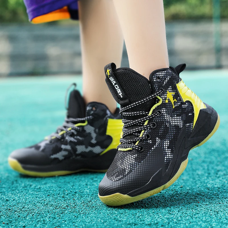 2023 New Kids Sneakers Breathable Basketball Shoes Shock-Absorbant Boys Basketball Sneakers Comfortable Girls Training Sneakers