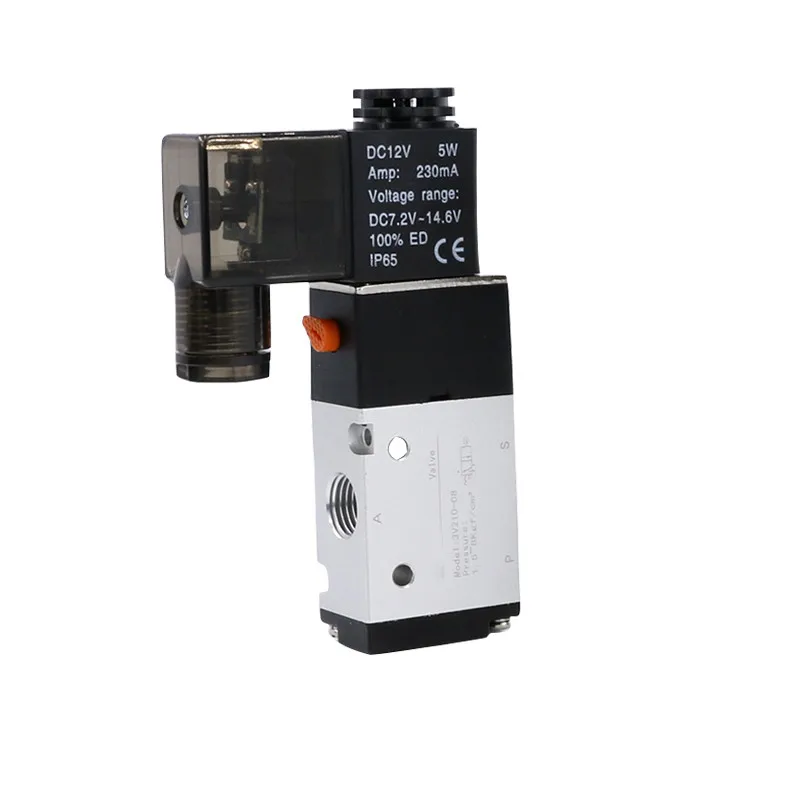 

3V210-06 1/8'' Ports 2 Positions 3 Ways Control Valve Pneumatic Solenoid Valve DC 12V 24V AC 110V 220V