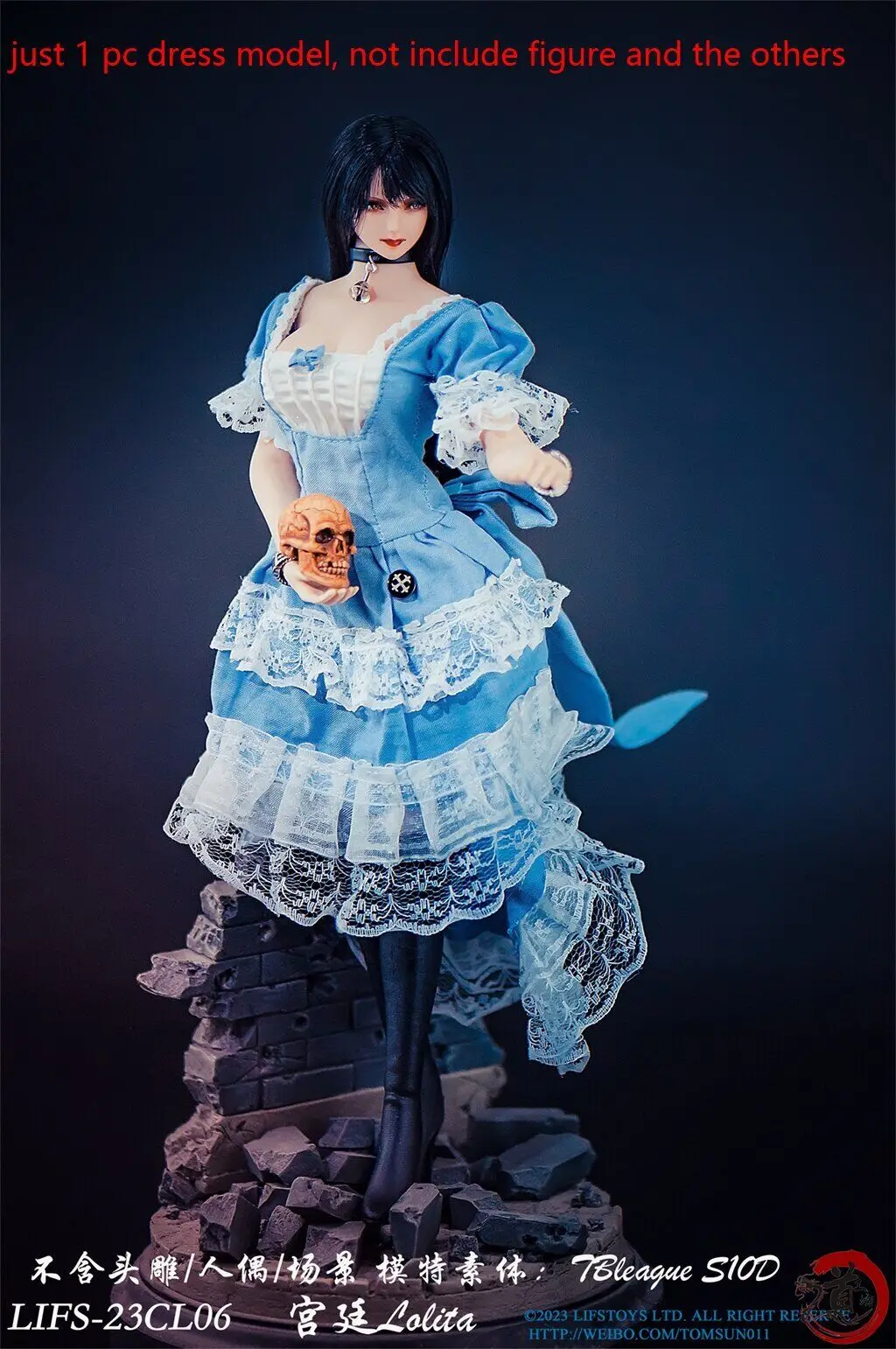 

LIFS23CL06 1/6 Scale Female Sodier Gothic Tunic Skirt for 12'' Figure
