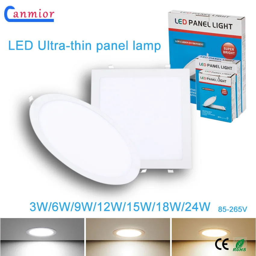 

Canmior Home decoration LED ultra-thin embedded panel lamp 6W9W12W concealed frameless ceiling lamp led kitchen bathroom lamp