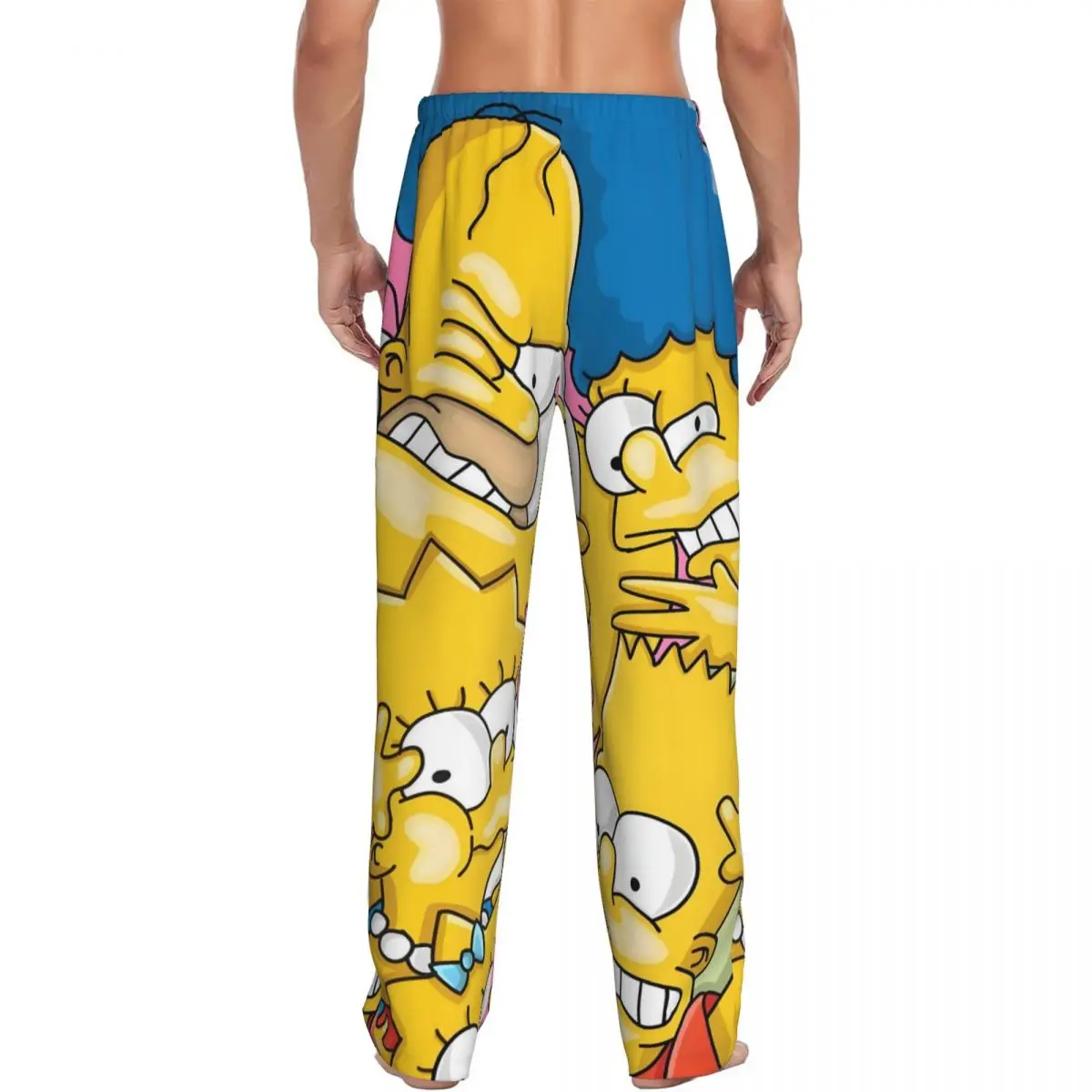 Фото Мужские пижамные штаны Simpsons на заказ с принтом комидийных мультфильмов, одежда для сна, низ с карманами №3