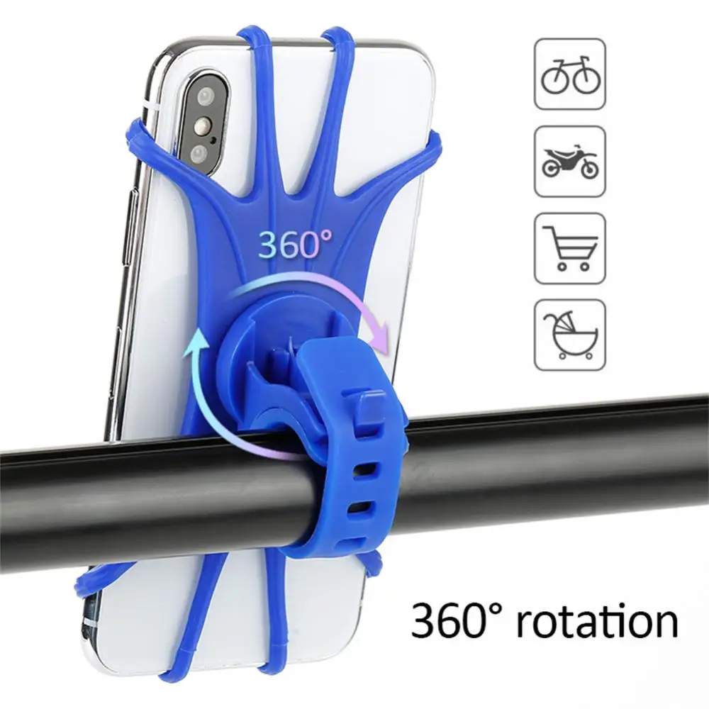 

New Silicone Bicycle Phone Holder Motorcycle Stand Anti-drop Mobile GPS Bracket For IPhone 12 13 LG Huawei Xiaomi 10 Redmi