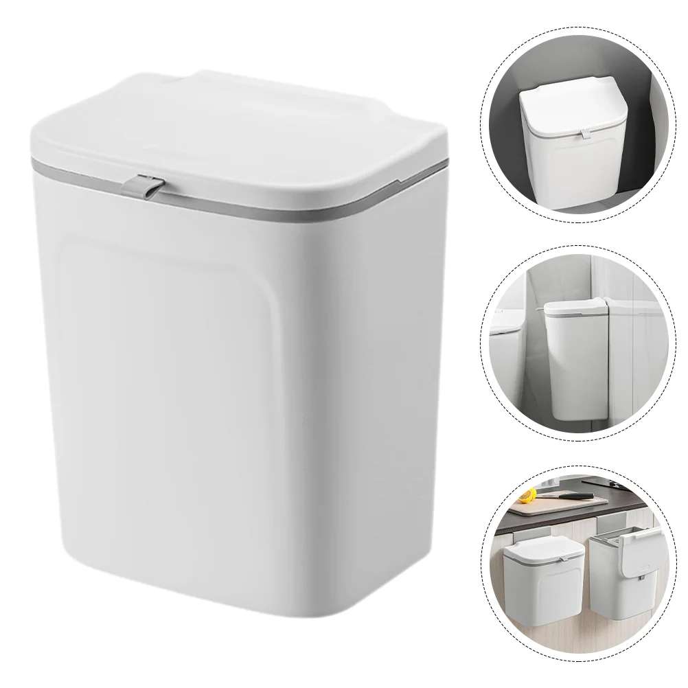 

Trash Garbage Can Bin Kitchen Waste Basket Hanging Wall Mounted Dustbin Container Paper Compost Bucket Wastebasket Car Office