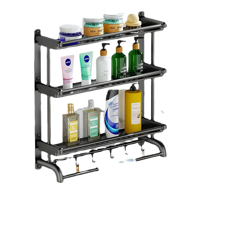 

Настенный двухуровневый стеллаж из нержавеющей стали для ванной комнаты, 40/50/60 см
