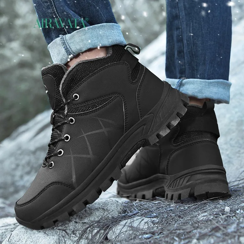 High Top Men Hiking Waterproof Trekking Boots Mountain Climbing Shoes Sneakers Rubber Sole Casual Shoes Size 39-48