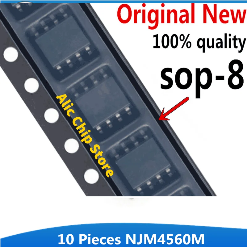 

10PCS New NJM4560M 4560 SOP-8 NJM4560 SOP 4560M 4560 SOP8 Dual Operational Amplifier original authentic IC