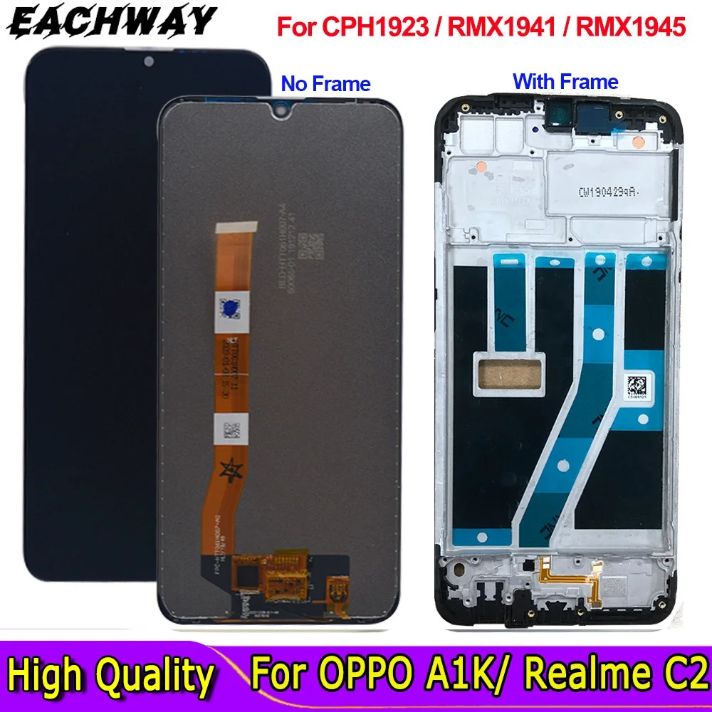 Сенсорный экран 6,1 дюйма для OPPO Realme C2, цифровой преобразователь в сборе для OPPO A1K LCD rmx008 rmx45 CPH1923, экран