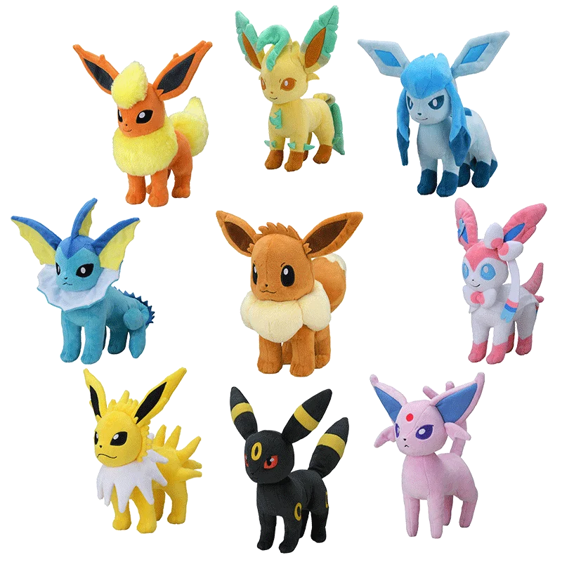 Eevee Espeon Pikachu Plush Pokemon Peluche Toy Umbreon Jolteon Glaceon Vaporeon Flareon Leafeon Stuffed Plush Doll Kid Gift