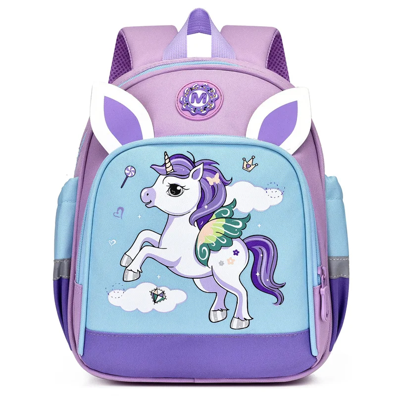 

Kindergarten backpack Cartoon school bags for girls Pony Print Color Boys Girls Backpack Large Capacity Lightening School Bag