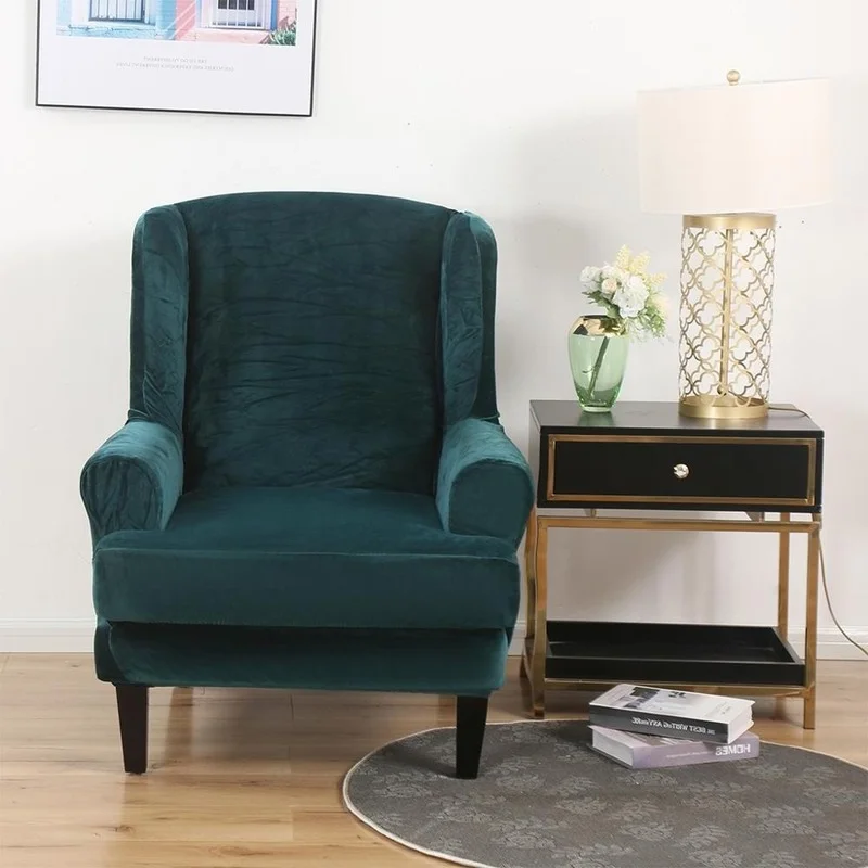 

American high elastic chair cover thickened solid color cushion cover silver fox velvet sofa cover tiger stool protective cover