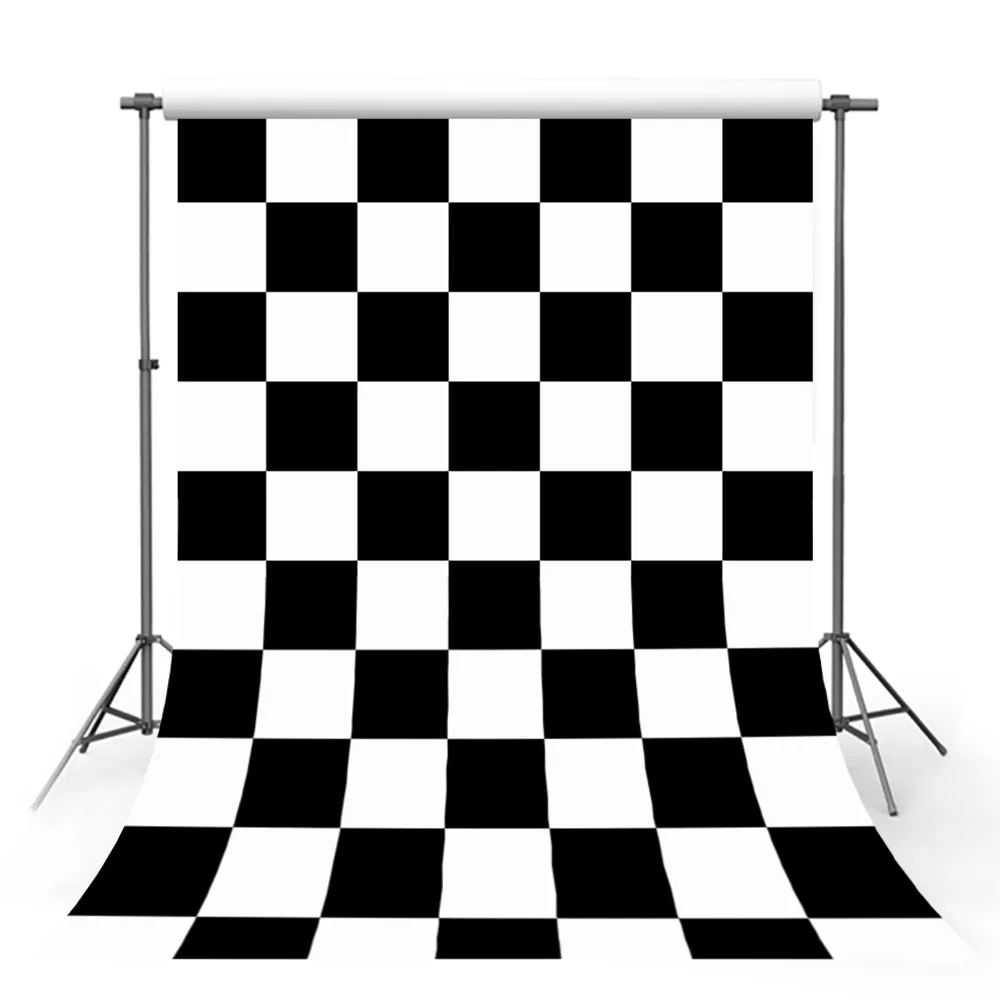 

Avezano Backgrounds for Photography Vintage Checkerboard Black and White Square Lattice Child Birthday Portrait Backdrop Props