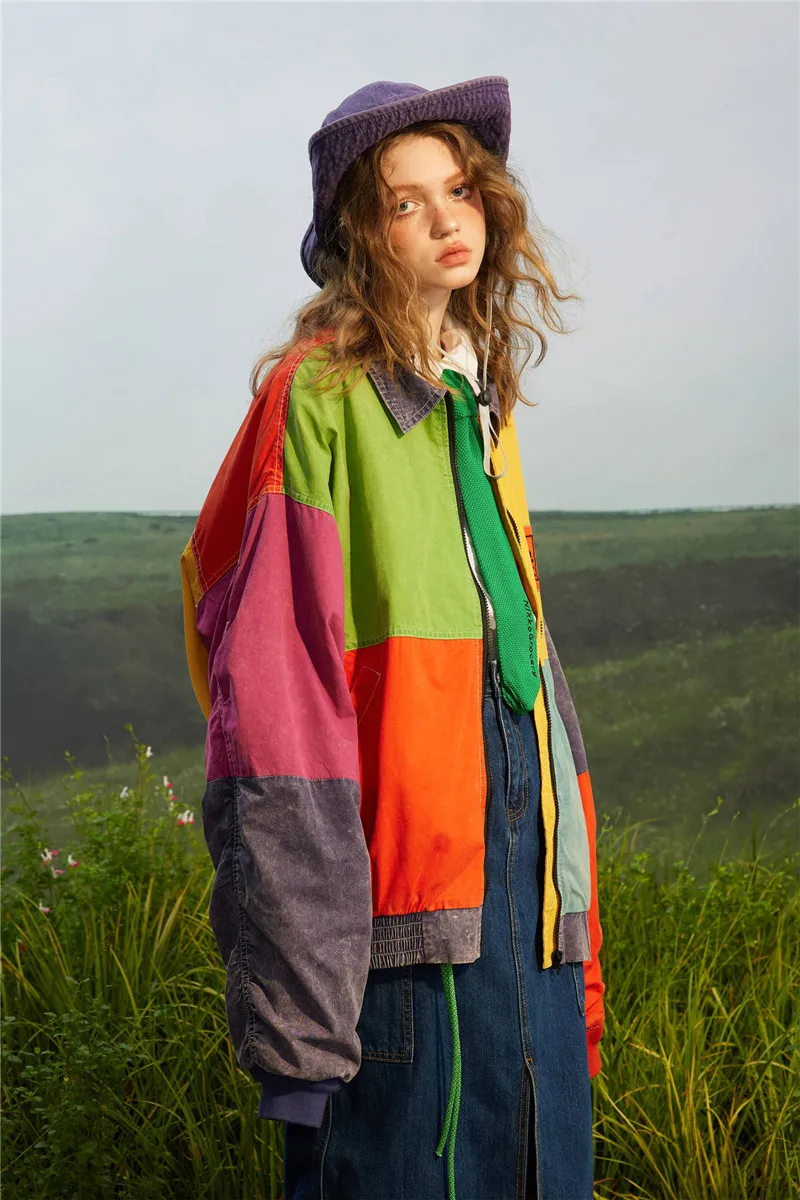 Модная куртка большого размера в стиле хип-хоп уличное пальто с заплатками