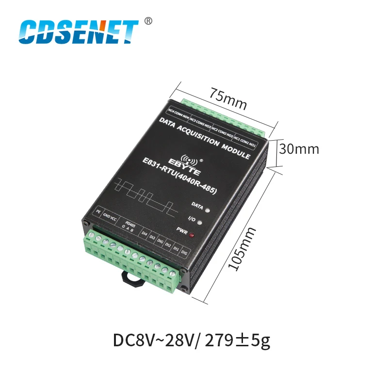 8 Channel IO Controller CDSENET E831-RTU(4040R-485)  Modbus RTU 4 Channel Digital Quantity Input Relay Output Wireless IoT Modem