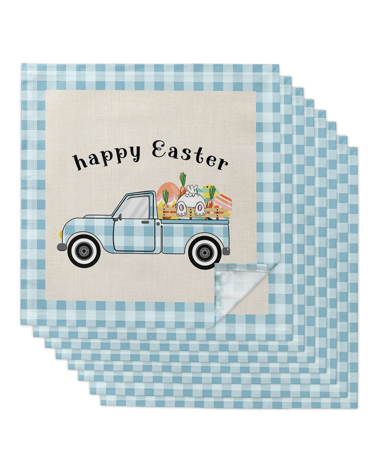 

Пасхальный кролик яйцо грузовик решетчатые столовые салфетки для ресторана обеденные искусственные тканевые салфетки принадлежности для ...