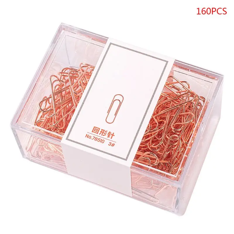 

2022 New 160pcs Mini Metal Paper Clips Bookmarks Photo Letter Binder Clip Stationery School Office Supplies