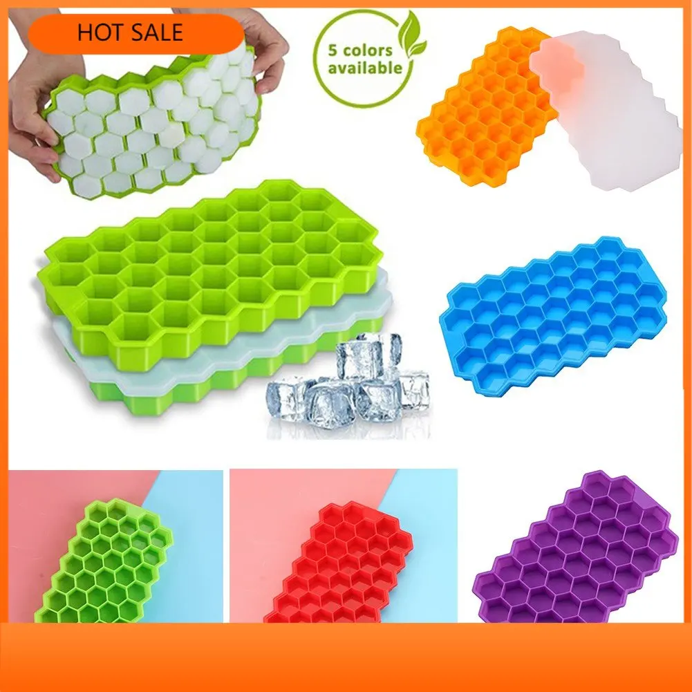 

Форма для льда с крышкой 37 ячеек безопасная силиконовая кухонная утварь «сделай сам» 20*12*2 см Многофункциональные кухонные инструменты и га...