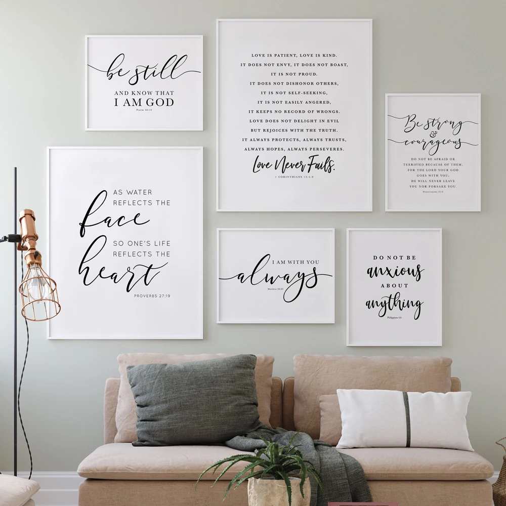 

Bible Verse Poster and Prints Love Is Patient Love Letter Wall art Print Christian QuotesPosters Canvas Painting on the Wall