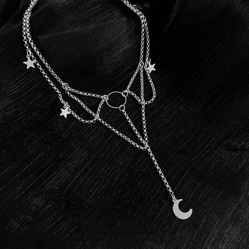 

Новинка 2023, модное многослойное ожерелье в стиле ретро с подвеской в виде Луны, аксессуары, кольцо для женщин, подарки