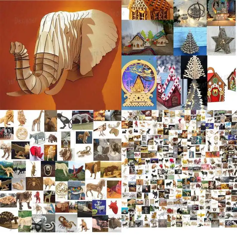 Мега-пакет лазерной резки + 300 000 веекторных Dxf - Svg Cdr-файлы для 3D и 2D ЧПУ SVG