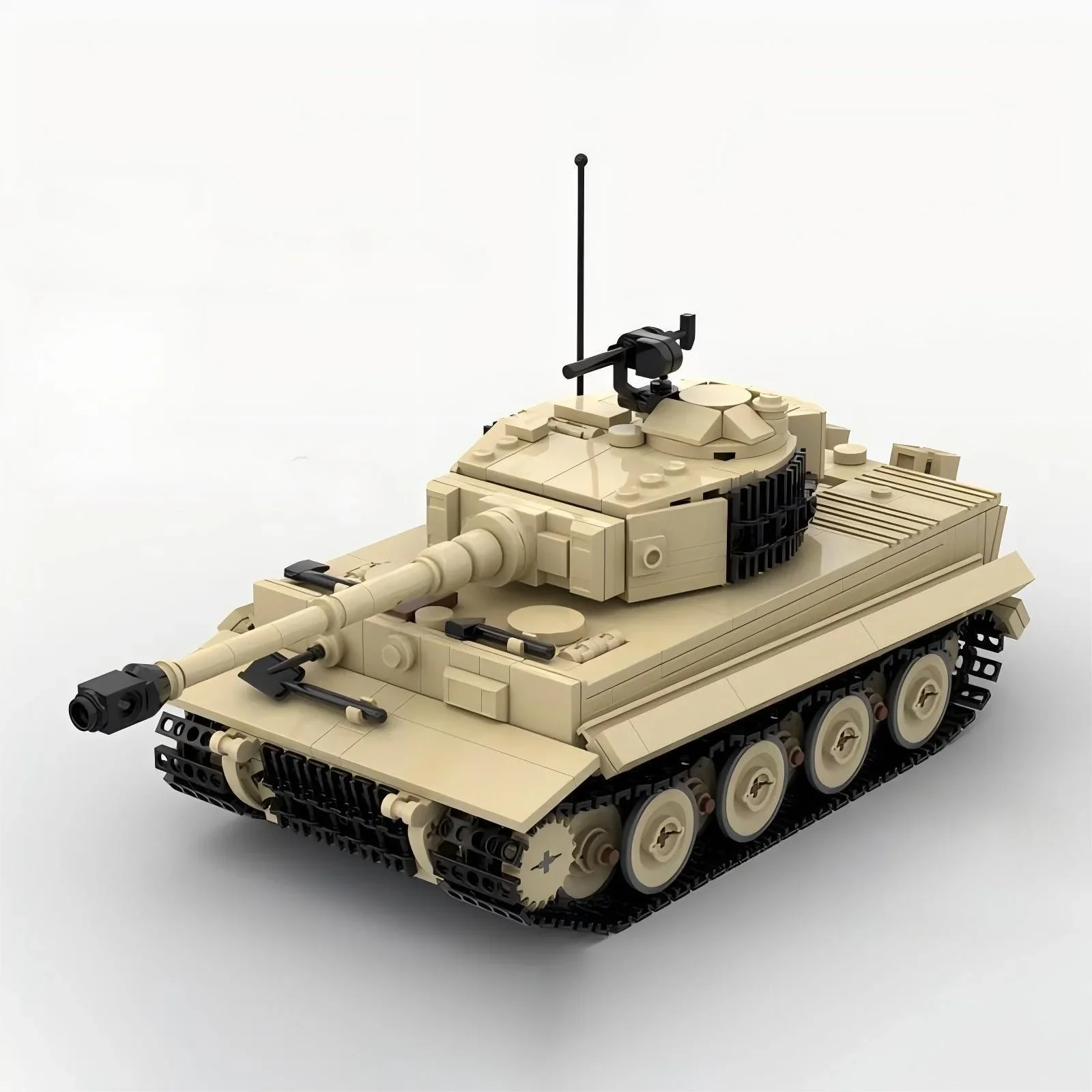 Фото Конструктор MOC Military Series: Немецкий танк Tiger E, артиллерийская бронированная машина, модель для сборки, детские игрушки, подарок на день рождения №2