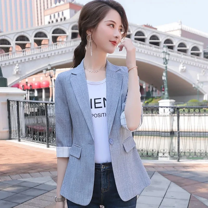 

Blazer Womens Spring Summer 2022 New Fashion Temperament All-match Casual Suit Jacket Women Large Size Thin Outerwear Coat