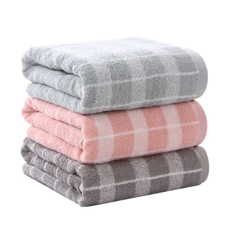 Plaid Cotton Face Bath Towel Set for Men Woman Adults Children 70*140 34*74 Free Shipping High Quality