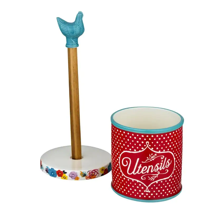 

Market Paper Towel Holder and Utensil Crock, Turquoise