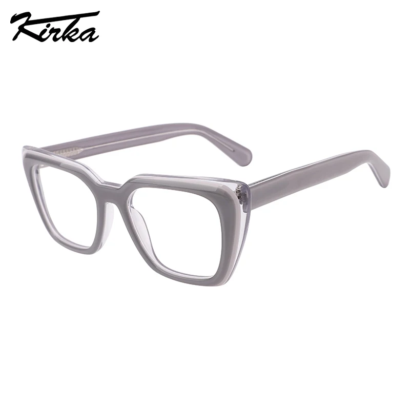 

Kirka Female Eyewear Acetate Rectangle Frame Optical Glasses Laminating Crystal Colors Design Glasses in 4 Colors WD1385P