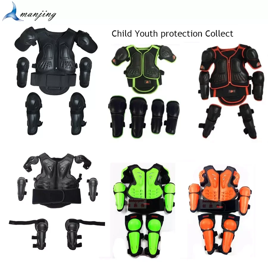

For Height 0.85-1.7M Child Body Protector Motorcycle Waistcoat Armor Kids Motocross DH ATV Dirt Bike Chest Spine Knee Elbow Pad