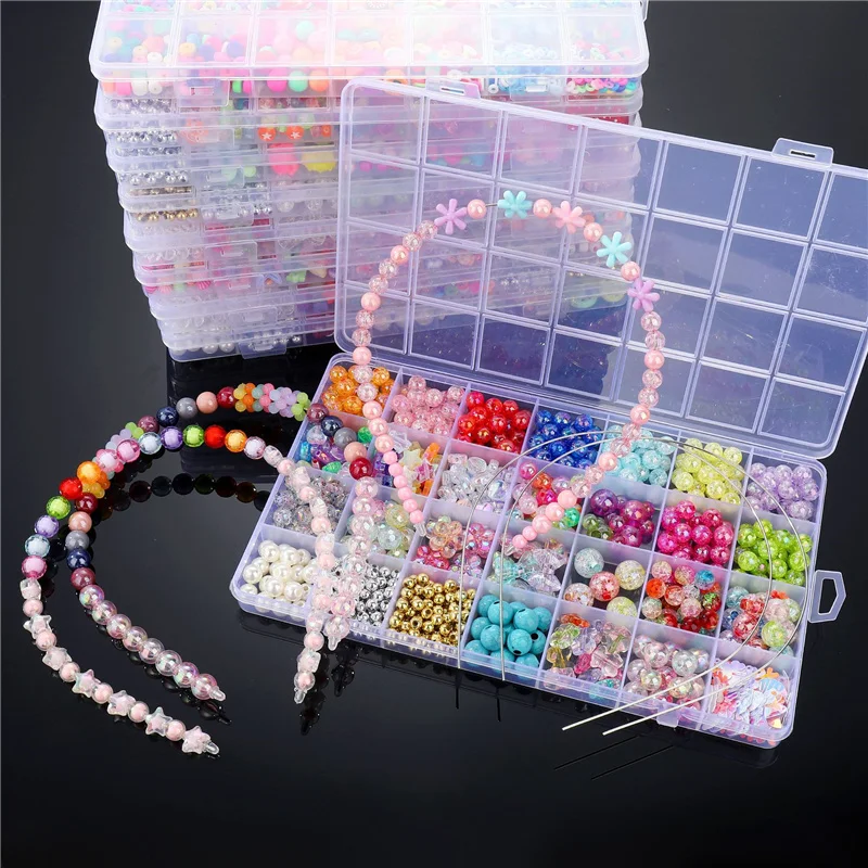 DIY Jewelry Making Kit for Toddlers Beads Toys Make Hairband Necklaces Bracelets Rings Art Crafts Creativity Toys for Girls Boys