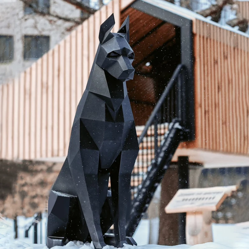 

High Doberman Dog 3D Paper Model Animal Sculpture Papercraft DIY Geometric Origami Model Bedroom Living Room Decor 100cm/68cm