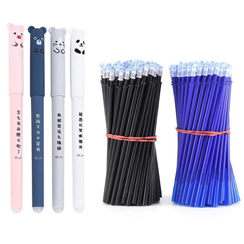 

24pcs Animals Erasable Pen 0.5mm Erasable Pen Refills Rods Washable Stationery