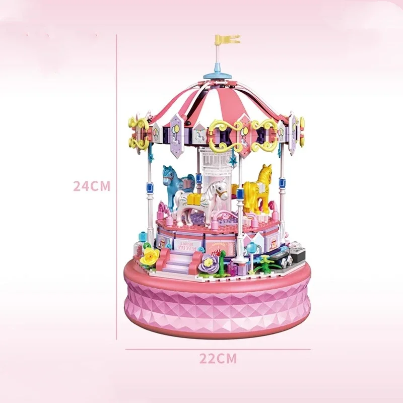 Карусель колесо обозрения музыкальная шкатулка строительные блоки детские