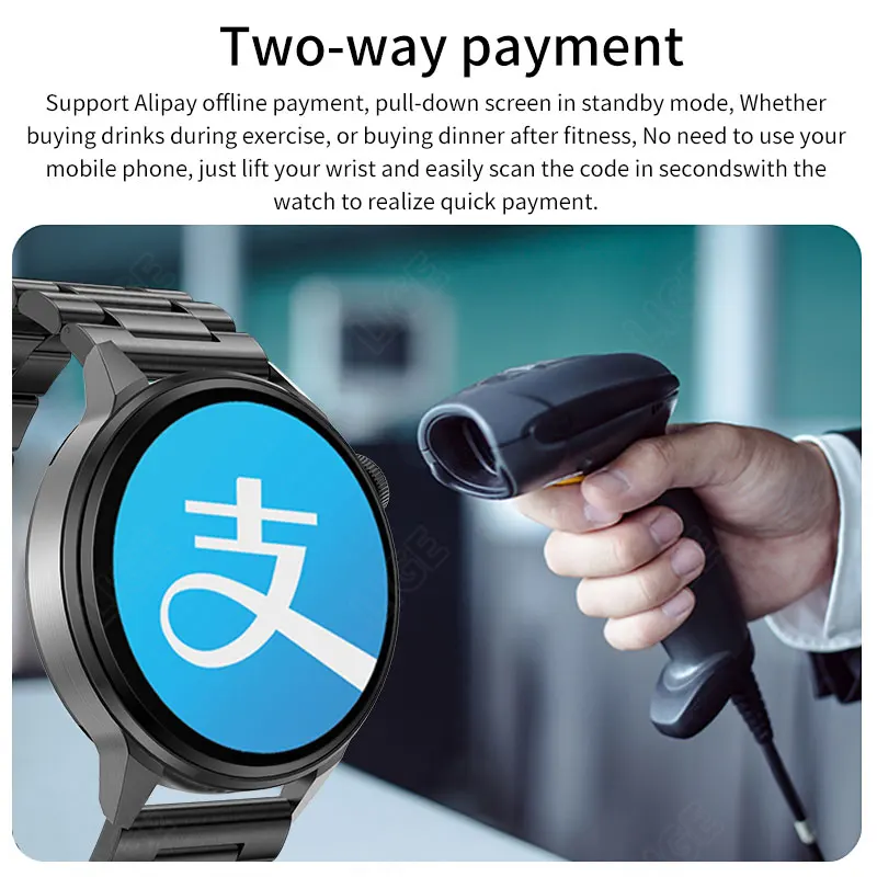 Смарт-часы LIGE NFC GPS Move мужские с Т-образным вызовом Bluetooth Беспроводная зарядка