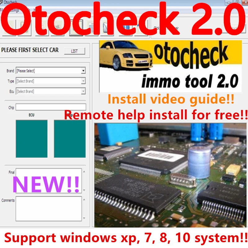 Горячая Распродажа, программное обеспечение Immo Otochecker 2,0 OTO Checker Cleaner, усовершенствованная система ремонта Immo для иммобилайзера, видеоинструкция по установке
