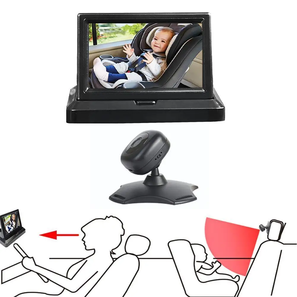 

Car Baby Monitor Baby Safety Observation Camera 4.3 Inch Display Screen Night For Car Back R7b9
