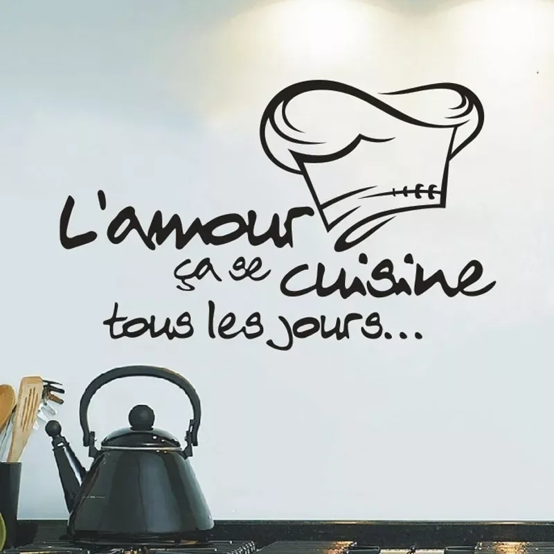 

Love Carved Wall Stickers Kitchen French Romantic Bedroom Living Room Kitchen Decoration Restaurant Cafe Tea Stickers