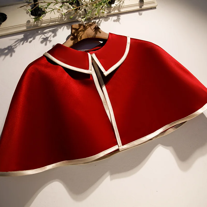 

Peter Pan Collar Retro Cheongsam Shawl Women Sleeveless Short Cloak Cape Spring Summer