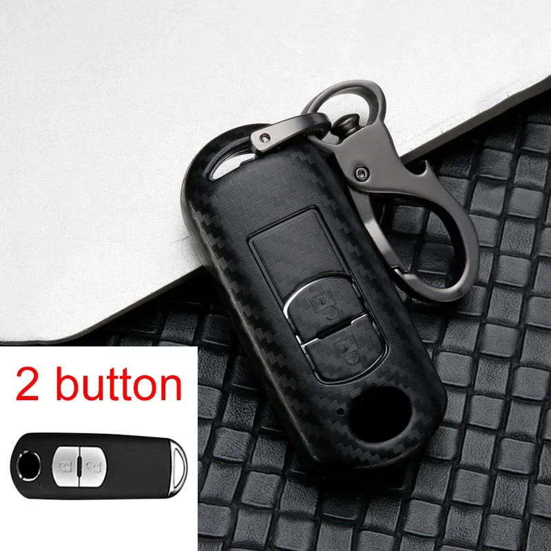 

Карбоновый чехол для ключей автомобиля для Mazda 2 3 6 Axela Atenza CX-5 CX5 CX-3 CX-7 CX8 CX-9 2016 2017 2018 2/3 кнопки авто сумка