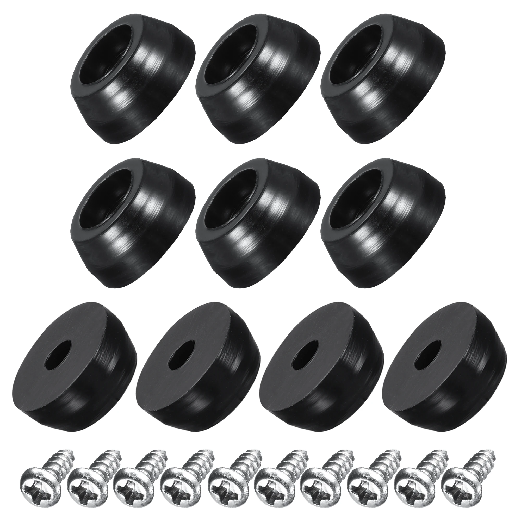 

Uxcell 80Pcs 0.43" W x 0.2" H Round Rubber Bumper Feet, Stainless Steel Screws and Washer for Furniture